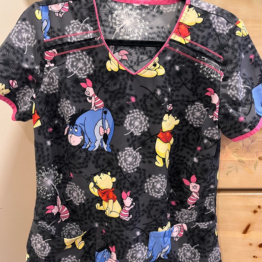 Disney Character Print Scrub Top